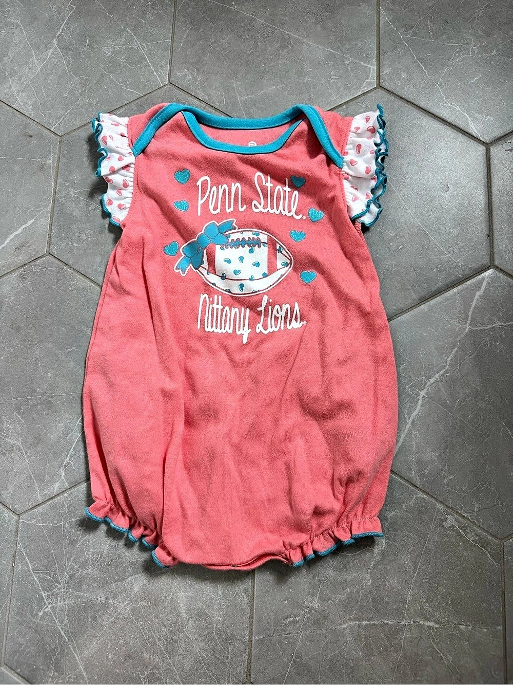 Pink Penn State Baby Girl Romper with Ruffles Baby Gen3 Brand 18M